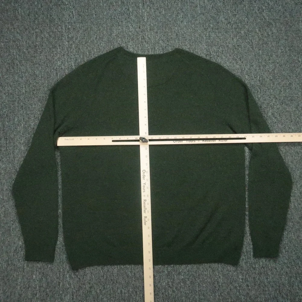 Nordstrom Sweater Mens Large Green 100% Cashmere Mens Shop Pullover Crew Jumper